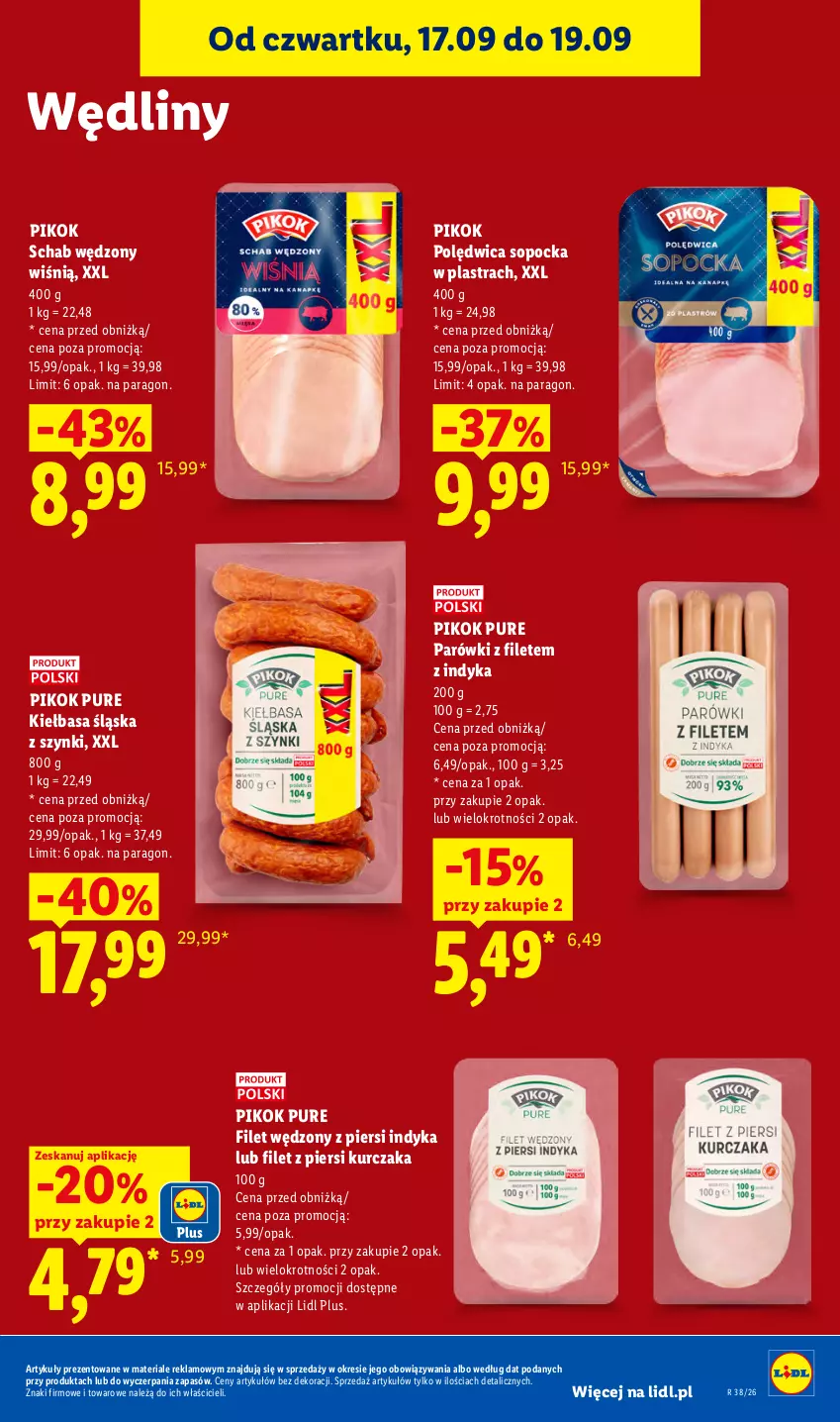 Gazetka promocyjna Lidl - Gazetka ważna od 17.09 do 19.09 - ważna 17.09 do 19.09.2026 - strona 57 - produkty: Filet z piersi kurczaka, Kiełbasa, Kiełbasa śląska, Kurczak, Parówki, PIKOK, Polędwica, Pur