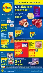 Gazetka promocyjna Lidl - Gazetka ważna od 17.09 do 19.09 - Gazetka - ważna od 19.09 do 19.09.2026 - strona 1 - produkty: Mięso mielone, Mięso mielone z łopatki wieprzowej, Sos, Gra, Cukier, Laur, Pilos, Fairy, Zmywarki, Masło, Mięso, Milka, Nektar, Jabłka, Fa
