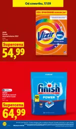 Gazetka promocyjna Lidl - Gazetka ważna od 17.09 do 19.09 - Gazetka - ważna od 19.09 do 19.09.2026 - strona 34 - produkty: Finish, Tablet, Proszek do prania, Vizir, Zmywarki, Tabletki do zmywarki