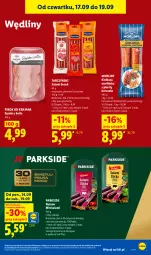 Gazetka promocyjna Lidl - Gazetka ważna od 17.09 do 19.09 - Gazetka - ważna od 19.09 do 19.09.2026 - strona 55 - produkty: Kurczak, Parkside, Ser, Salami, Dulano, Szynka, Tarczyński, PIKOK, Morliny, Kiełbasa