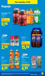 Gazetka promocyjna Lidl - Gazetka ważna od 17.09 do 19.09 - Gazetka - ważna od 19.09 do 19.09.2026 - strona 65 - produkty: Napój energetyczny, Ice tea, Coca-Cola, Napoje, Pepsi, Fanta, Sprite, Herbata, Napój, Nestea, Fa