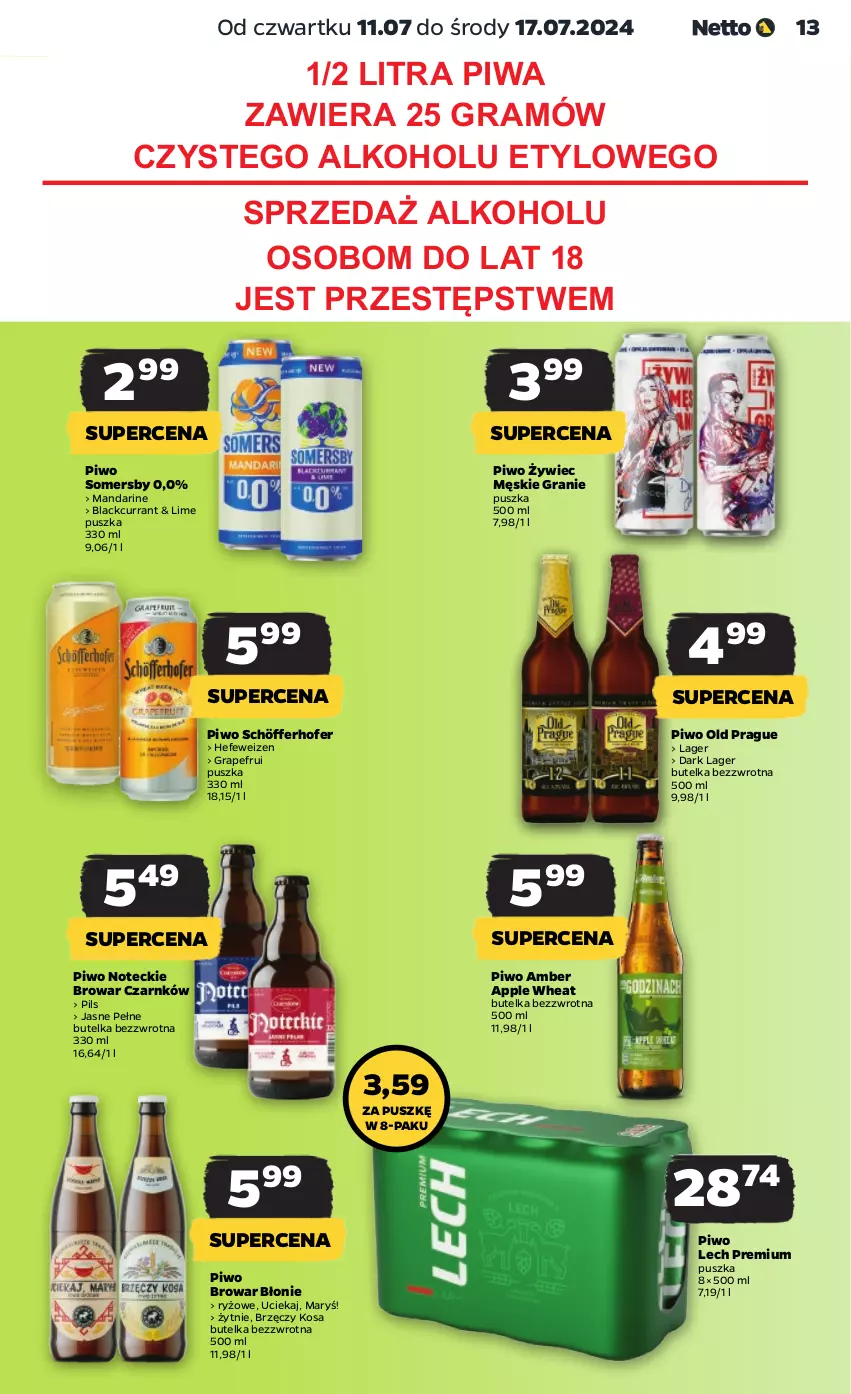 Gazetka promocyjna Netto - Artykuły spożywcze - ważna 11.07 do 17.07.2024 - strona 13 - produkty: Gra, Lack, Lech Premium, Piwa, Piwo, Ryż, Somersby