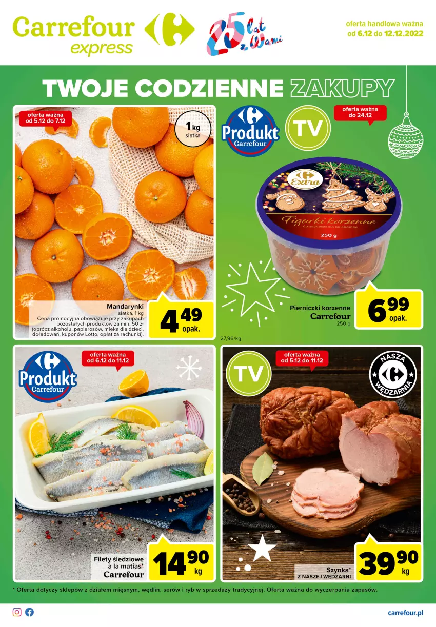 Gazetka promocyjna Carrefour - Gazetka Express - ważna 06.12 do 12.12.2022 - strona 1 - produkty: Dzieci, Mandarynki, Papier, Ser, Siatka