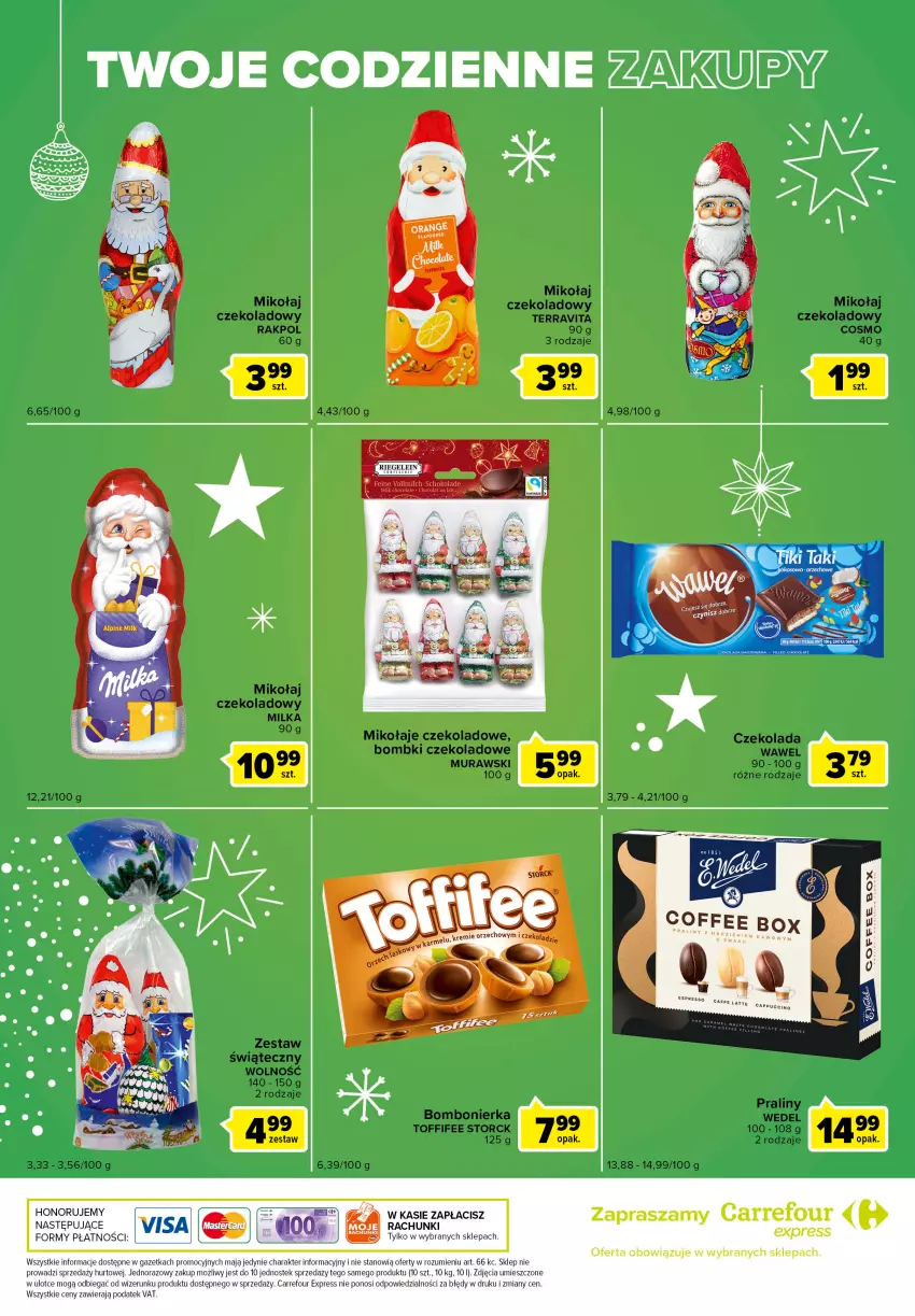 Gazetka promocyjna Carrefour - Gazetka Express - ważna 06.12 do 12.12.2022 - strona 6 - produkty: Bombki, Czekolada, Milka, Praliny, Toffifee, Vita C, Wawel