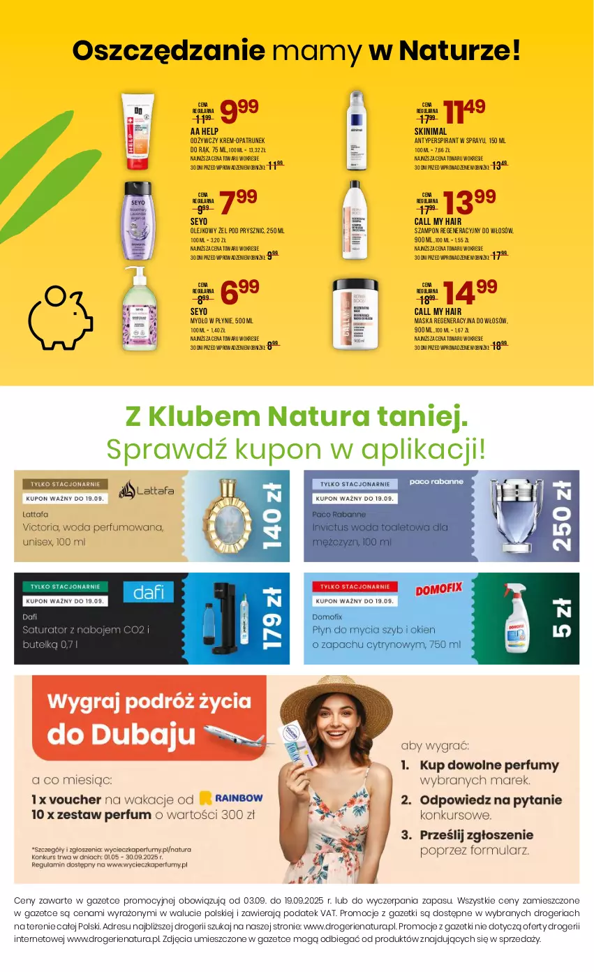 Gazetka promocyjna Drogerie Natura - Gazetka Drogerie Natura - ważna 03.09 do 19.09.2025 - strona 16 - produkty: Antyperspirant, Dres, JBL, Maska, Mydło, Mydło w płynie, Olej, Szampon