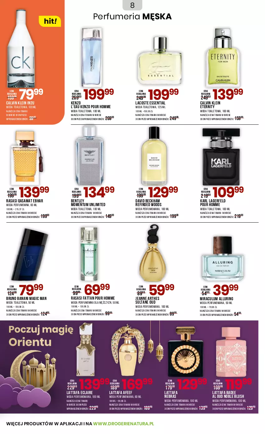 Gazetka promocyjna Drogerie Natura - Gazetka Drogerie Natura - ważna 03.09 do 19.09.2025 - strona 8 - produkty: Bruno Banani, Calvin Klein, David Beckham, Fa, Karl Lagerfeld, Kenzo, Lacoste, Perfum, Woda, Woda perfumowana, Woda toaletowa