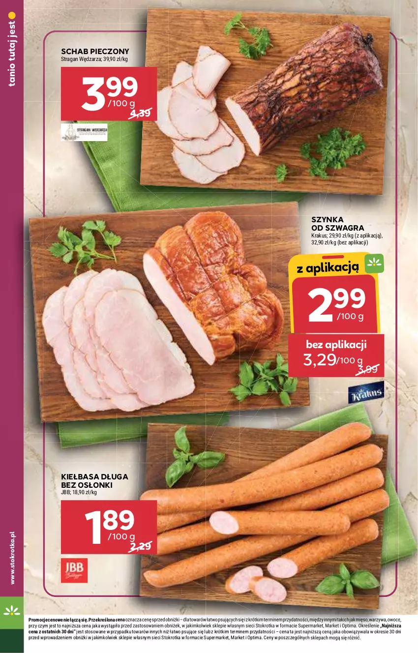 Gazetka promocyjna Stokrotka - Supermarket - ważna 21.05 do 27.05.2026 - strona 22 - produkty: Gra, Kiełbasa, Krakus, Mięso, Optima, Owoce, Piec, Schab pieczony, Szynka, Warzywa