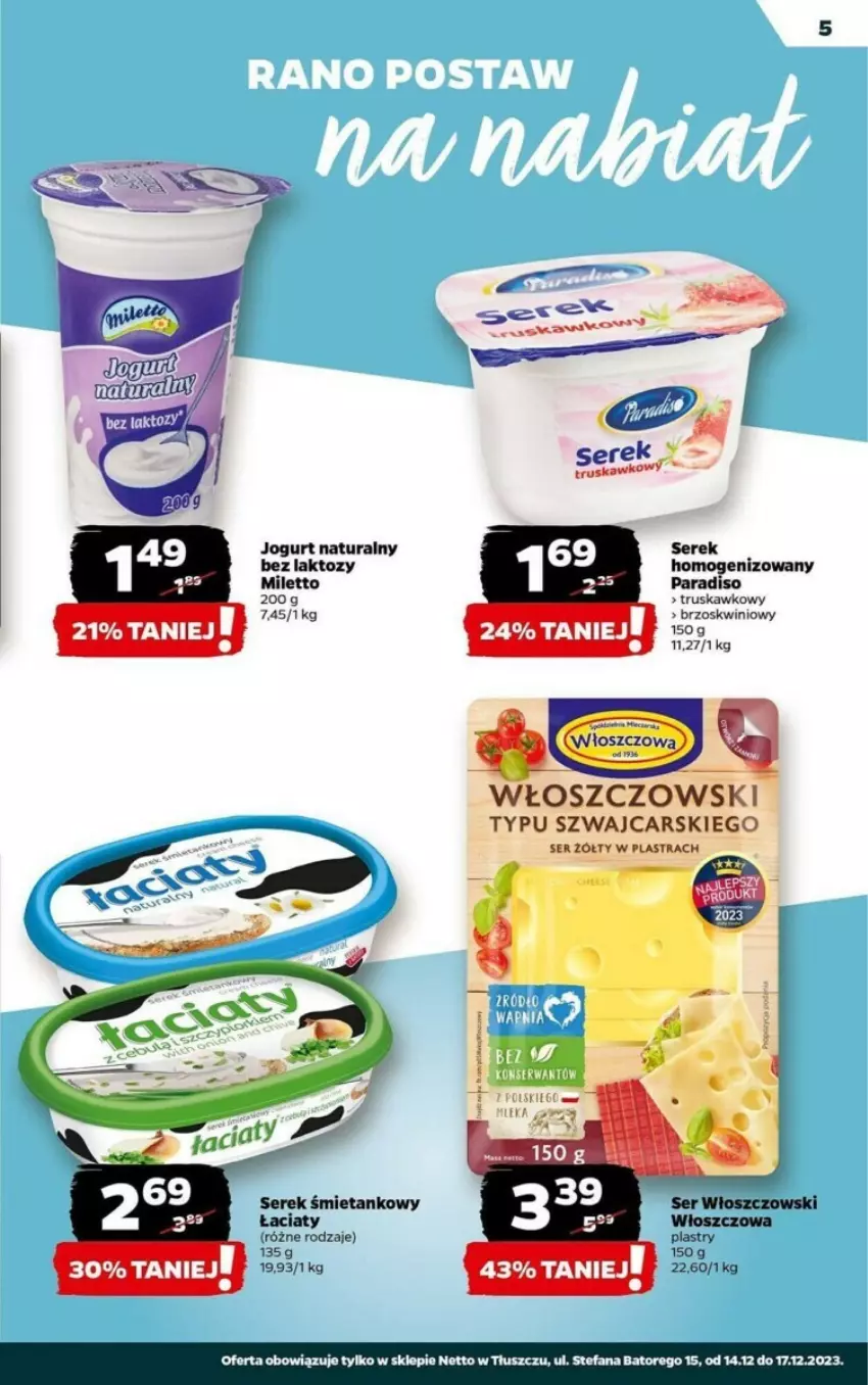 Gazetka promocyjna Netto - ważna 14.12 do 17.12.2023 - strona 8 - produkty: Cars, Fa, Jogurt, Jogurt naturalny, Ser, Serek, Włoszczowski