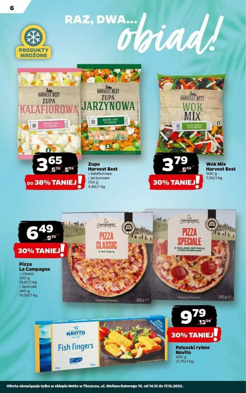 Gazetka promocyjna Netto - ważna 14.12 do 17.12.2023 - strona 9 - produkty: Fa, Kalafior, LG, Paluszki rybne, Pizza, Produkty mrożone, Zupa