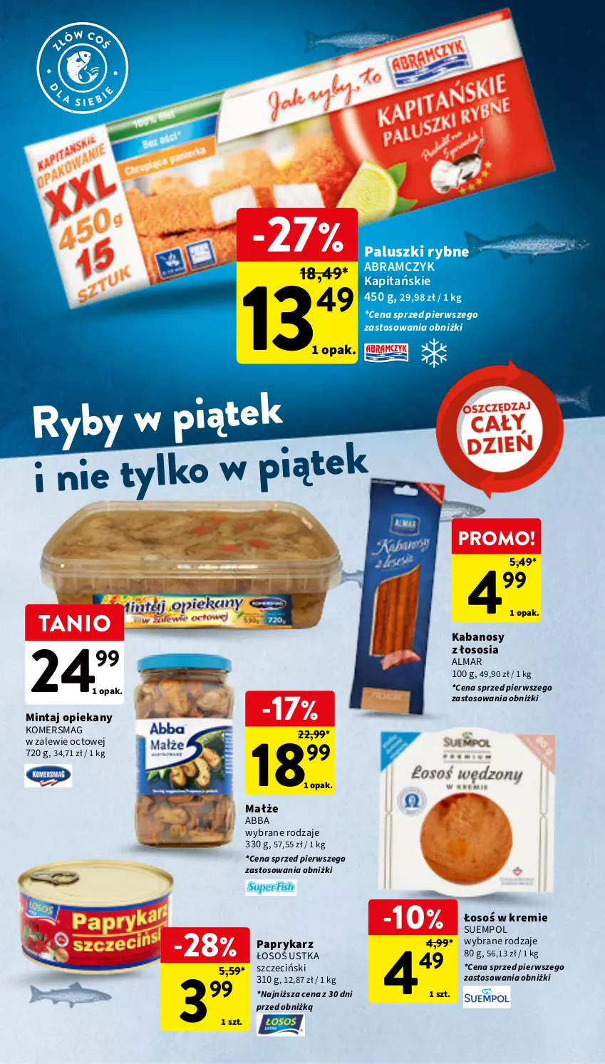 Gazetka promocyjna Intermarche - Gazetka Intermarche - ważna 03.01 do 10.01.2024 - strona 14 - produkty: Kabanos, Małże, Mintaj, Paluszki rybne, Papryka, Paprykarz, Sos, Suempol