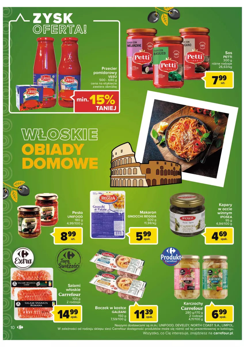 Gazetka promocyjna Carrefour - Gazetka Kuchnia śródziemnomorska - ważna 19.07 do 30.07.2022 - strona 10 - produkty: Boczek, Galbani, Gnocchi, Kapary, Karczochy, Makaron, Pesto, Salami