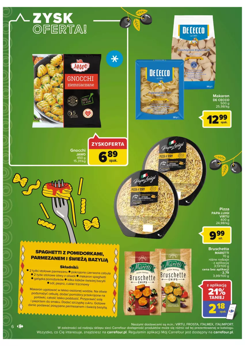 Gazetka promocyjna Carrefour - Gazetka Kuchnia śródziemnomorska - ważna 19.07 do 30.07.2022 - strona 6 - produkty: Frosta, Gnocchi, LG, Makaron, Pizza, Por, Virtu