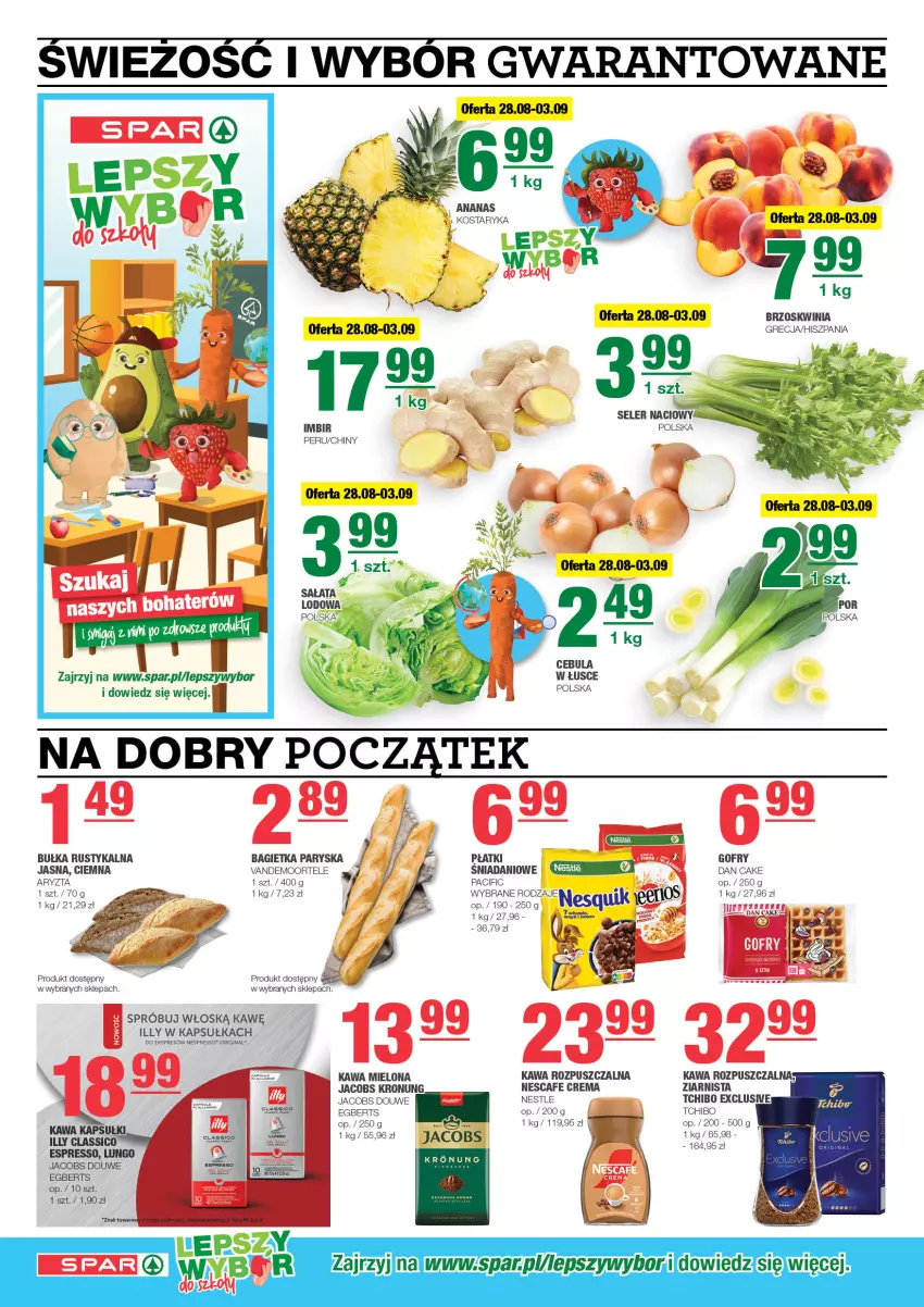 Gazetka promocyjna Spar - EuroSpar - ważna 25.08 do 04.09.2024 - strona 2 - produkty: Ananas, Bagietka, Bułka, Cebula, Cif, Dan Cake, Danio, Gin, Gofry, Imbir, Jacobs, Kawa, Kawa mielona, Kawa rozpuszczalna, Rust, Tchibo