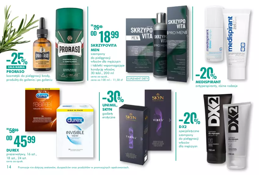 Gazetka promocyjna Super Pharm - Gazetka - ważna 23.06 do 13.07.2022 - strona 14 - produkty: Antyperspirant, Durex, DX2, Kosmetyki do pielęgnacji, Prezerwatyw, Skyn, Suplement diety, Szampon, Tablet, Unimil