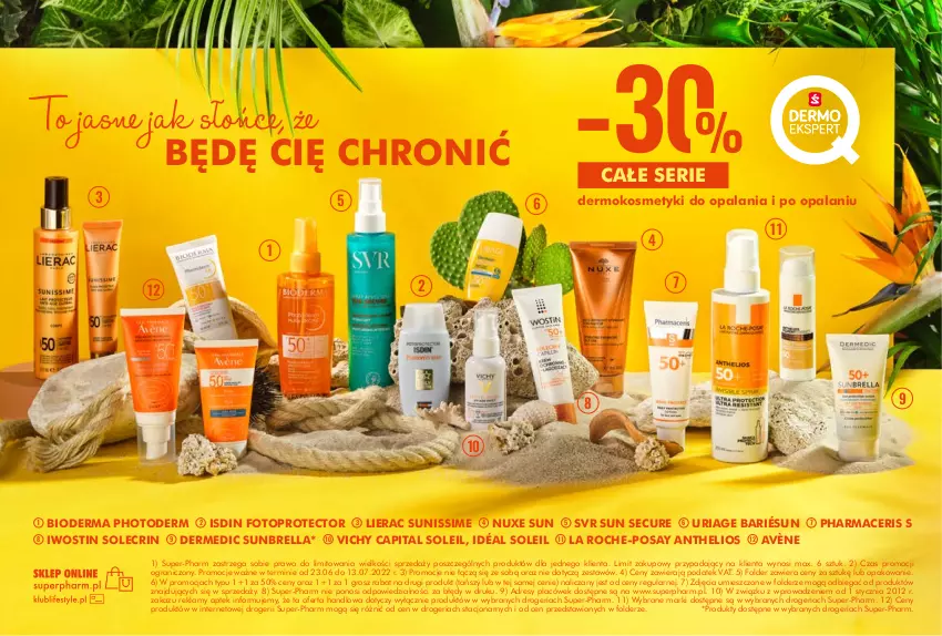 Gazetka promocyjna Super Pharm - Gazetka - ważna 23.06 do 13.07.2022 - strona 16 - produkty: Acer, Avène, Bioderma, Dermedic, Dres, Gra, Helio, Iwostin, La Roche-Posay, Lierac, Nuxe, Pharmaceris, Ser, SVR, Top, Vichy