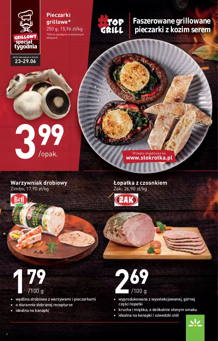 Gazetka promocyjna Stokrotka - Supermarket - ważna 23.06 do 29.06.2022 - strona 8 - produkty: Fa, Grill, Piec, Pieczarka, Ser, Stół, Warzywa, Wędlina