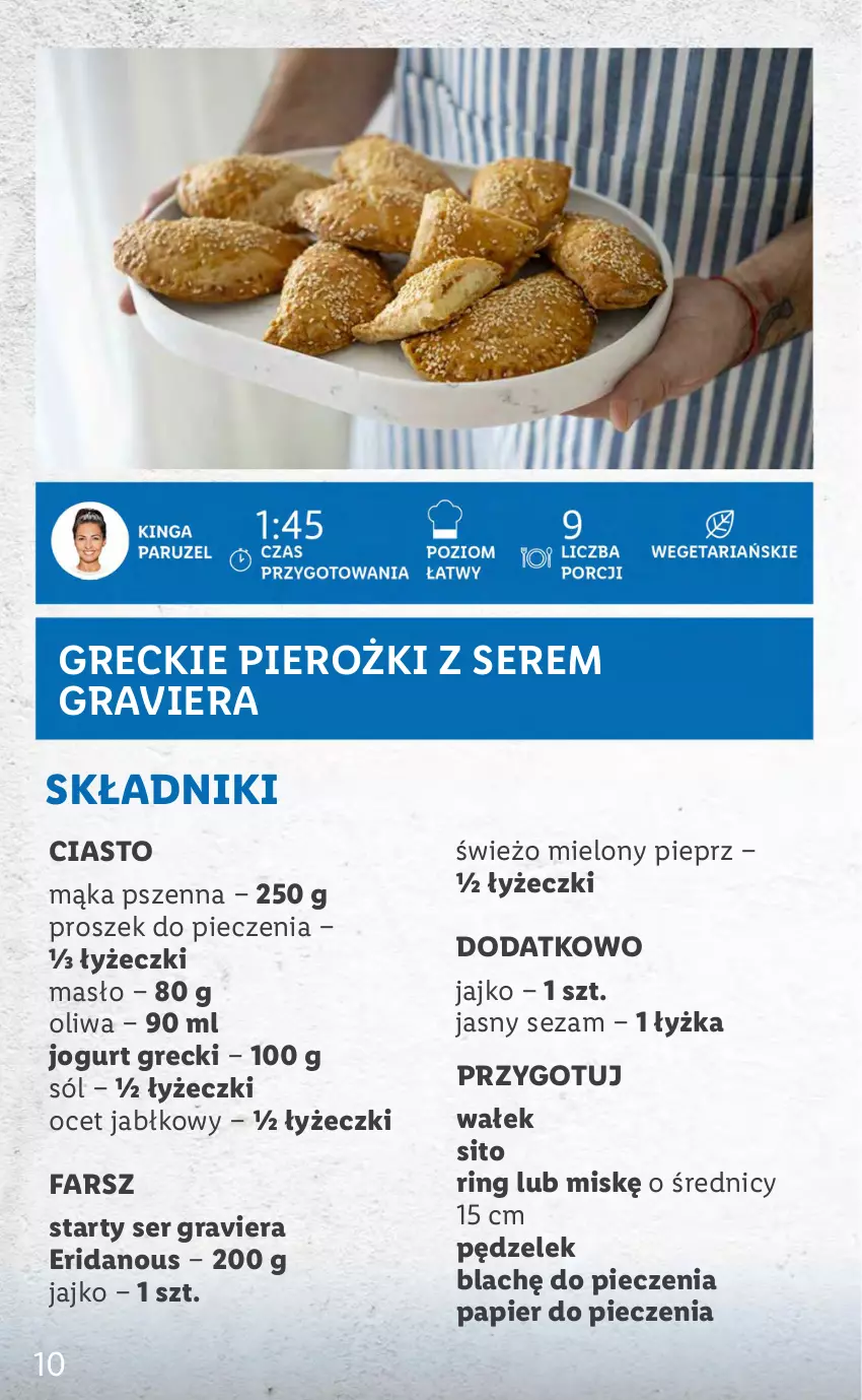 Gazetka promocyjna Lidl - KATALOG GRECKI - ważna 06.06 do 12.06.2022 - strona 10 - produkty: Fa, Gra, Jogurt, Mąka, Mąka pszenna, Masło, Ocet, Papier, Papier do pieczenia, Piec, Pieprz, Proszek do pieczenia, Ser, Sezam, Sito, Sól, Wałek