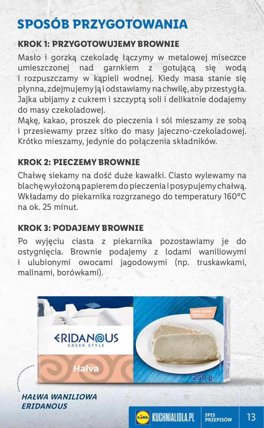 Gazetka promocyjna Lidl - KATALOG GRECKI - ważna 06.06 do 12.06.2022 - strona 13 - produkty: Borówka, Brownie, Kakao, Kawa, Masło, Papier, Piec, Piekarnik, Proszek do pieczenia, Sitko, Sól