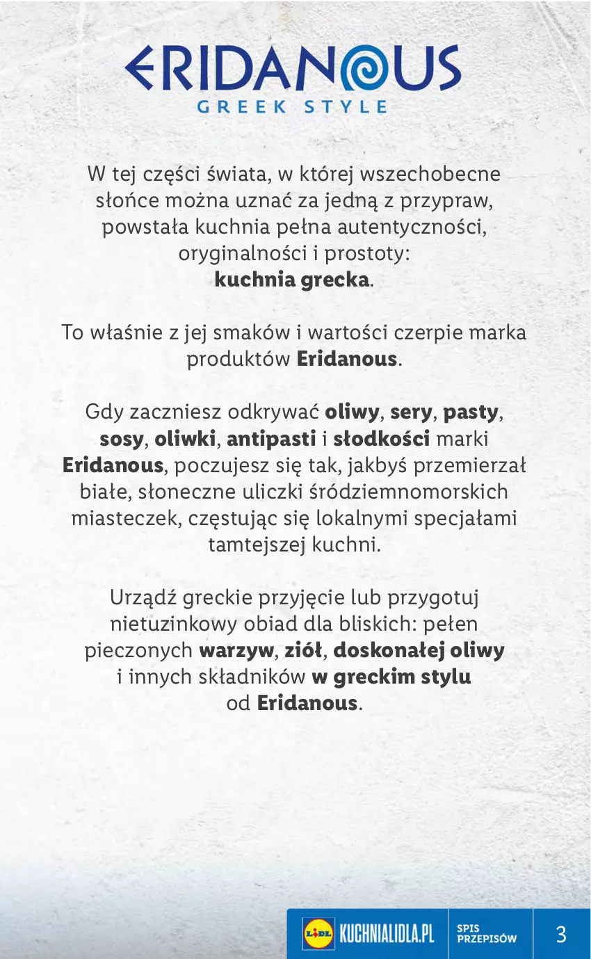 Gazetka promocyjna Lidl - KATALOG GRECKI - ważna 06.06 do 12.06.2022 - strona 3 - produkty: Gin, Kuchnia, Oliwki, Piec, Ser, Sos