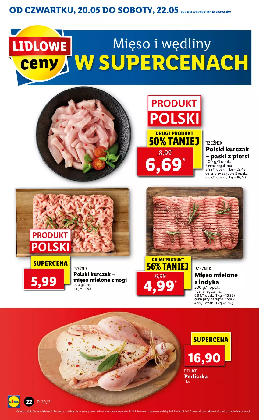 Gazetka promocyjna Lidl - GAZETKA - ważna 20.05 do 22.05.2021 - strona 22 - produkty: Kurczak, Mięso, Mięso mielone, Perliczka