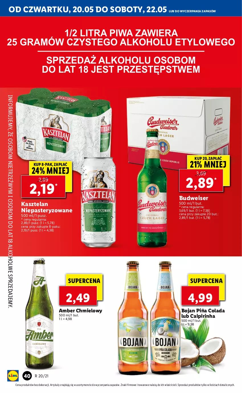 Gazetka promocyjna Lidl - GAZETKA - ważna 20.05 do 22.05.2021 - strona 40 - produkty: Kasztelan, Piña Colada, Ser