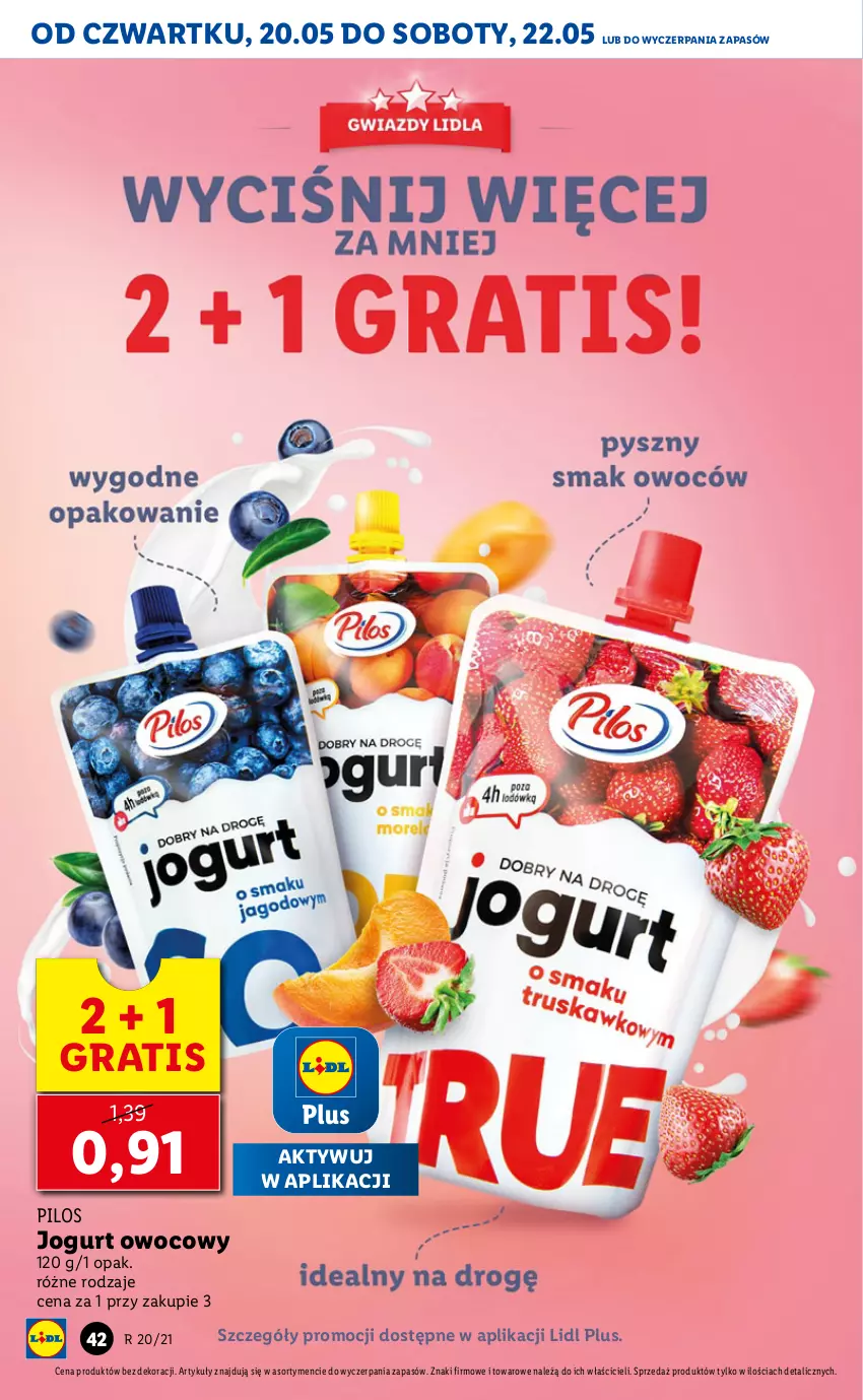 Gazetka promocyjna Lidl - GAZETKA - ważna 20.05 do 22.05.2021 - strona 42 - produkty: Gra, Jogurt, Jogurt owocowy, Pilos