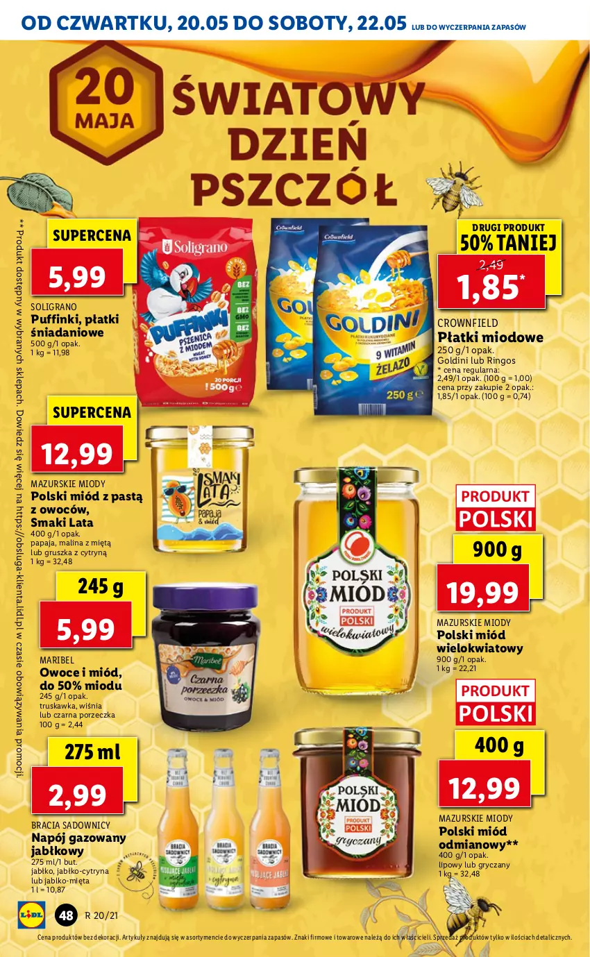 Gazetka promocyjna Lidl - GAZETKA - ważna 20.05 do 22.05.2021 - strona 48 - produkty: Danio, Gra, Gry, Mięta, Miód, Napój, Napój gazowany, Owoce, Papaja, Por, Puf, Soligrano