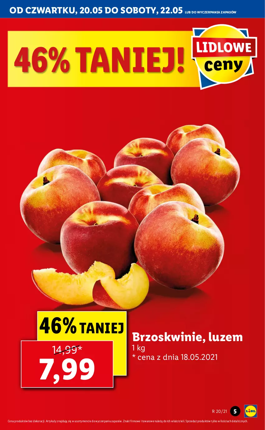 Gazetka promocyjna Lidl - GAZETKA - ważna 20.05 do 22.05.2021 - strona 5 - produkty: Brzoskwinie