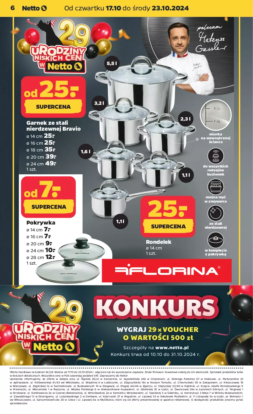 Gazetka promocyjna Netto - Akcesoria i dodatki - ważna 17.10 do 23.10.2024 - strona 6 - produkty: Fa, Garnek, Kujawski, Miarka, Podlaski, Rondel, Sok, Stock, Top