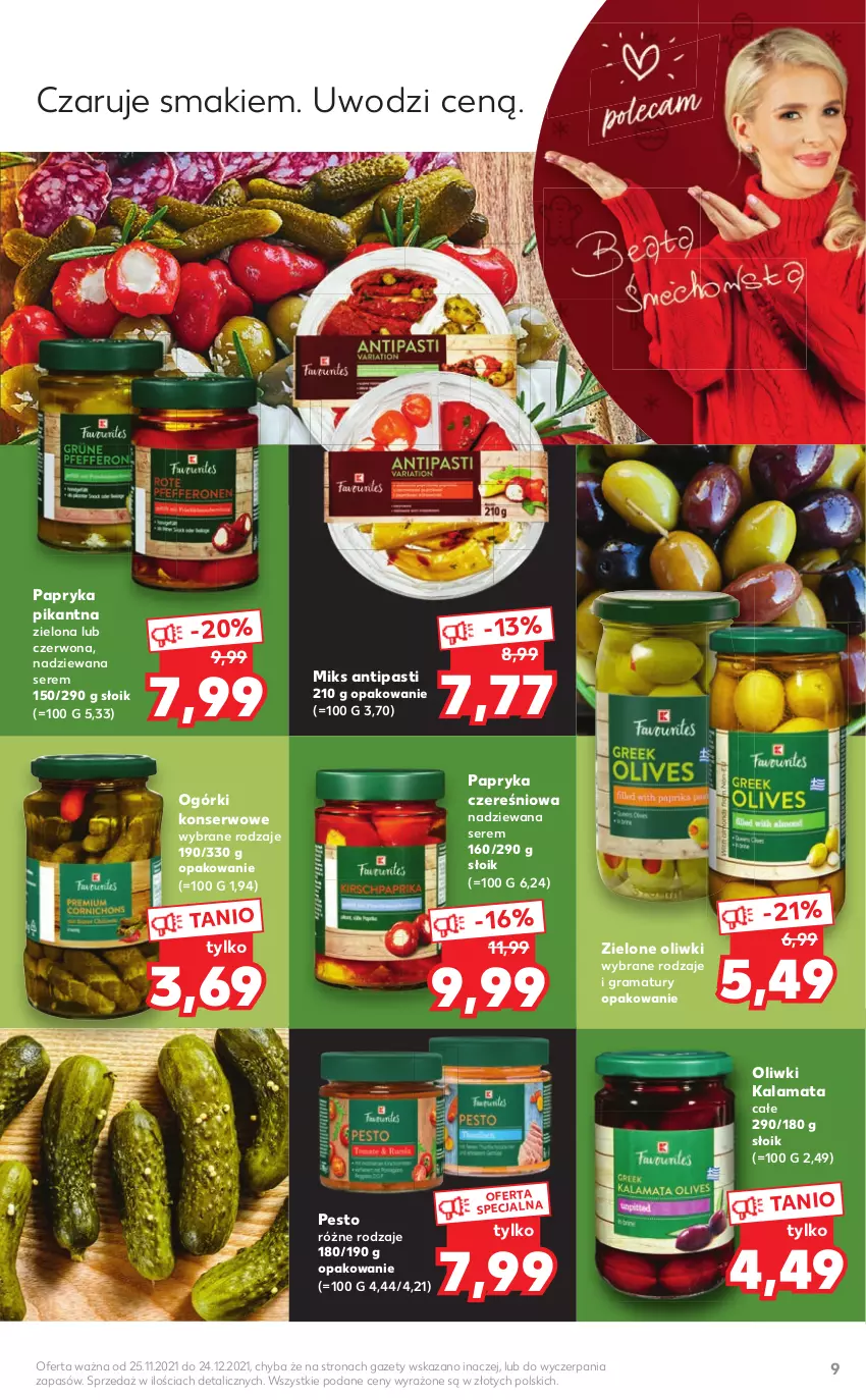 Gazetka promocyjna Kaufland - Oferta specjalna - ważna 25.11 do 24.12.2021 - strona 9 - produkty: Gra, Ogórki konserwowe, Oliwki, Papryka, Pesto, Rama, Ser