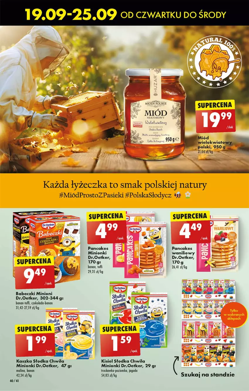 Gazetka promocyjna Biedronka - Od czwartku - ważna 19.09 do 25.09.2024 - strona 40 - produkty: Babeczki, Czekolada, Kisiel, Miód, Por, Słodka Chwila