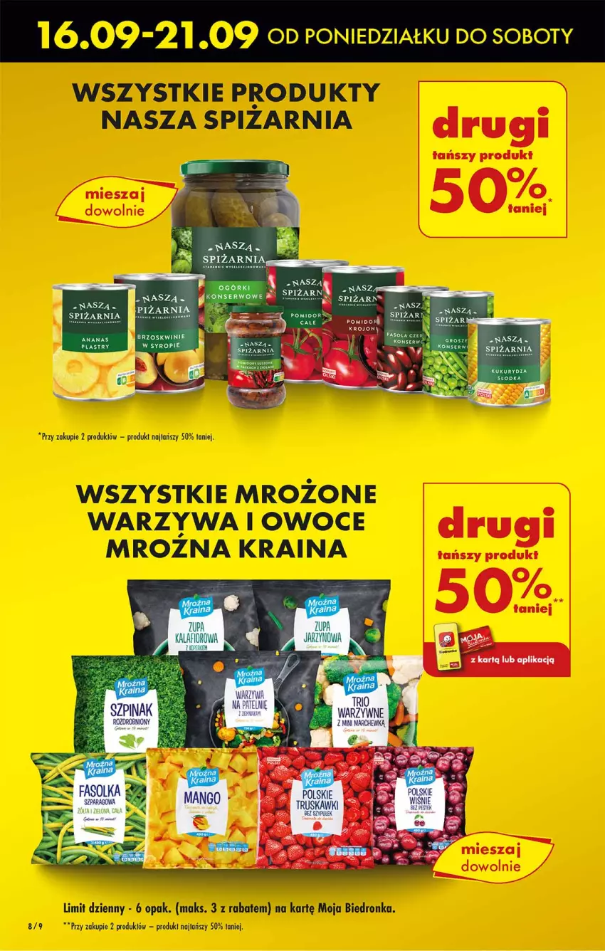 Gazetka promocyjna Biedronka - Od czwartku - ważna 19.09 do 25.09.2024 - strona 8 - produkty: Ananas, Brzoskwinie, Kukurydza, LG, Marchewka, Ser, Truskawki