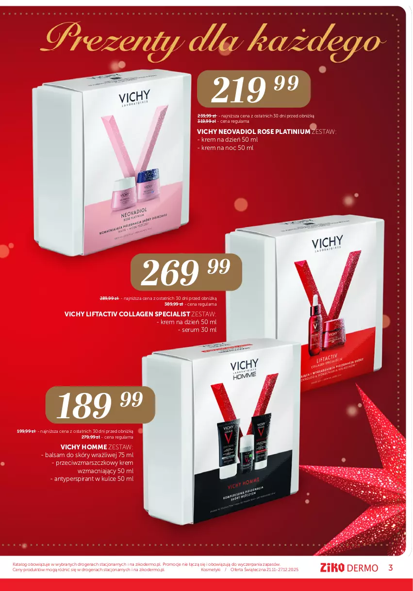 Gazetka promocyjna Ziko - Gazetka Ziko Dermo - ważna 21.11 do 27.12.2025 - strona 3 - produkty: Antyperspirant, Krem na dzień, Krem na noc, Mars, Rum, Ser, Serum, Vichy