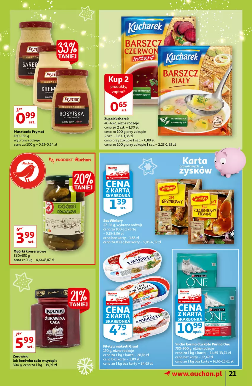 Gazetka promocyjna Auchan - Magia Świąt Hipermarkety - ważna 09.12 do 15.12.2021 - strona 21 - produkty: Borówka, Kucharek, Mus, Musztarda, Prymat, Syrop, Zupa