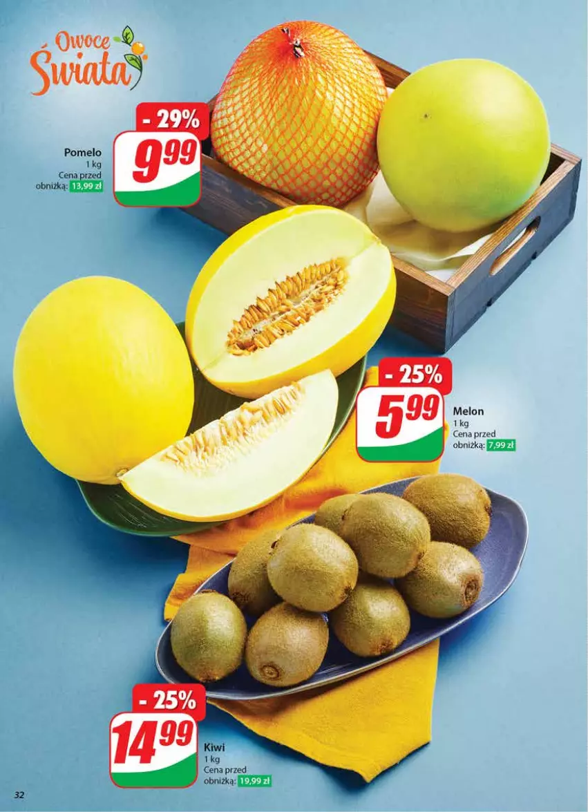 Gazetka promocyjna Dino - Gazetka 44 / 2024 - ważna 30.10 do 05.11.2024 - strona 32 - produkty: Fa, Kiwi, Melon, Pomelo