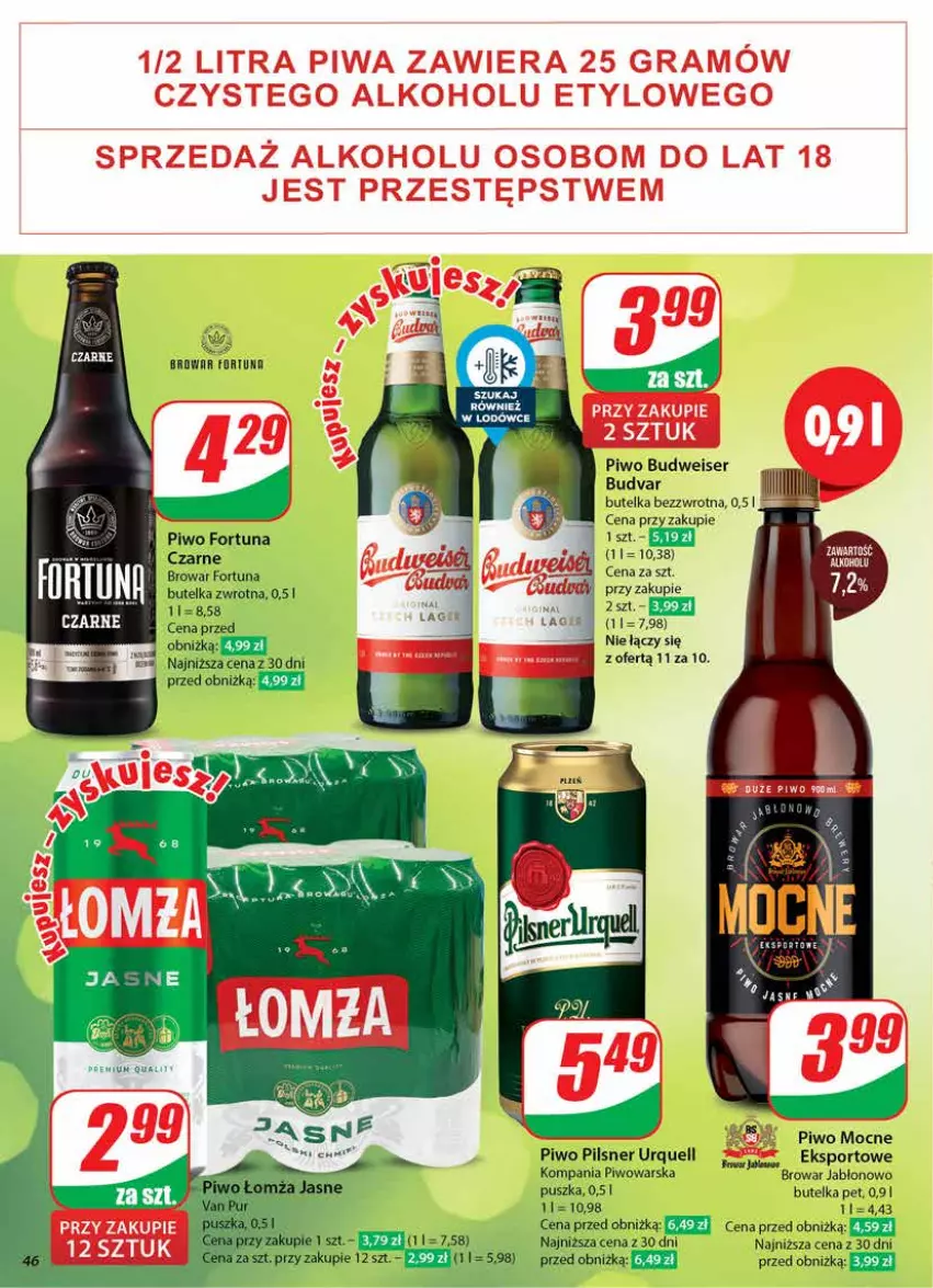 Gazetka promocyjna Dino - Gazetka 44 / 2024 - ważna 30.10 do 05.11.2024 - strona 46 - produkty: Fortuna, Pilsner Urquell, Piwo, Ser