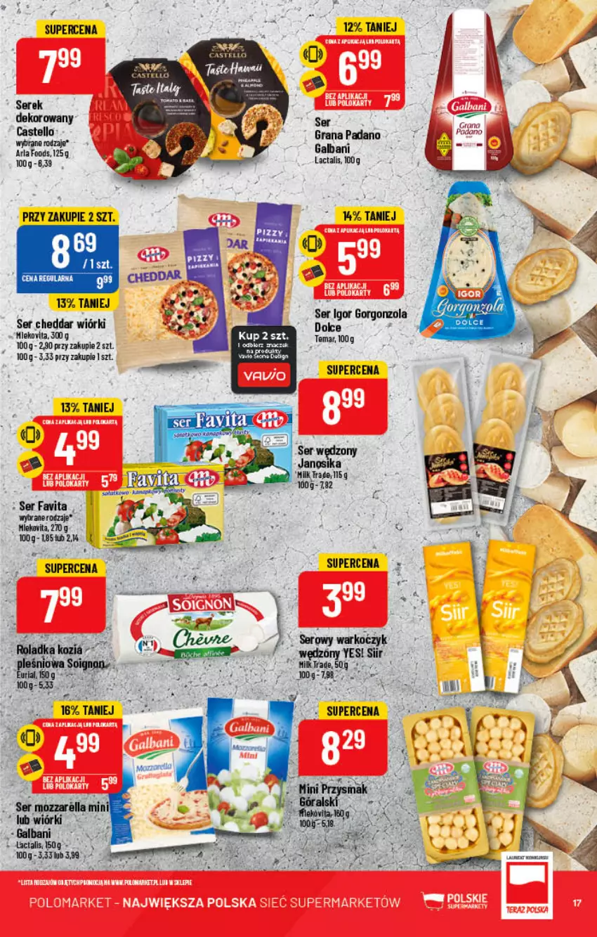 Gazetka promocyjna PoloMarket - Gazetka pomocyjna - ważna 28.12 do 31.12.2022 - strona 17 - produkty: Cheddar, Fa, Galbani, Gra, Koc, LG, Mleko, Mlekovita, Ser, Serek