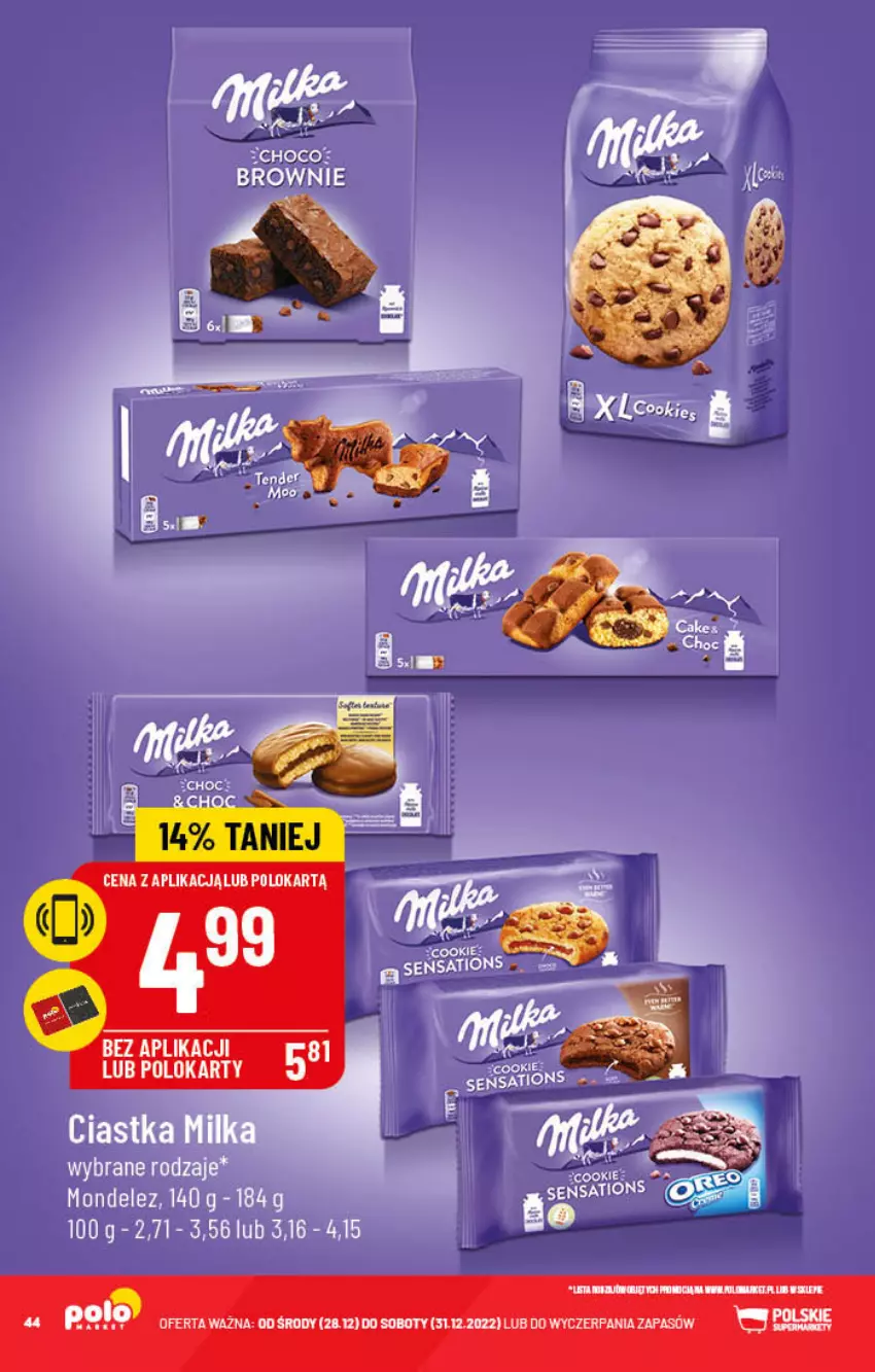 Gazetka promocyjna PoloMarket - Gazetka pomocyjna - ważna 28.12 do 31.12.2022 - strona 44 - produkty: Brownie, Ciastka, Milka, Sati