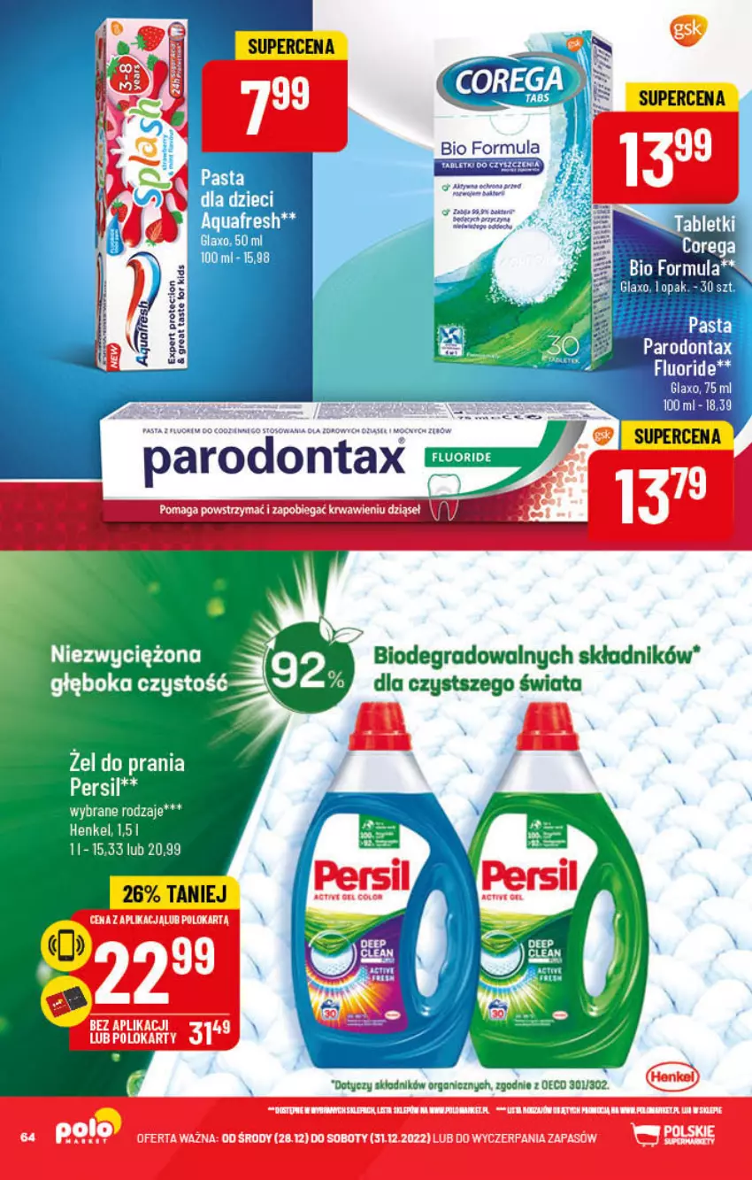 Gazetka promocyjna PoloMarket - Gazetka pomocyjna - ważna 28.12 do 31.12.2022 - strona 64 - produkty: Aquafresh, Corega, Dzieci, Gra, Parodontax, Tablet