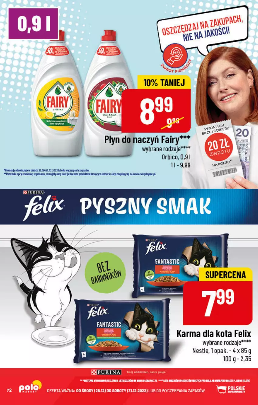 Gazetka promocyjna PoloMarket - Gazetka pomocyjna - ważna 28.12 do 31.12.2022 - strona 72 - produkty: BIC, Fa, Fairy, Fanta, Felix, Pur, Purina