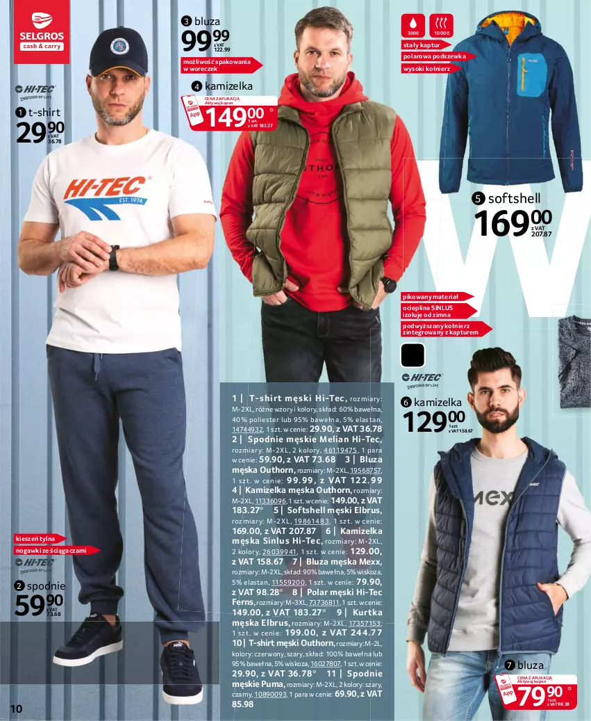 Gazetka promocyjna Selgros - Katalog Tekstylia - ważna 11.03 do 24.03.2021 - strona 10 - produkty: Bluza, Hi-Tec, Kamizelka, Kurtka, Mexx, Puma, Sok, Spodnie, T-shirt, Wełna, Woreczek