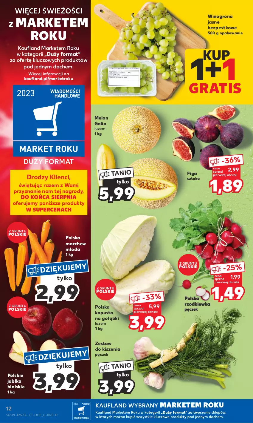 Gazetka promocyjna Kaufland - Gazetka tygodnia - ważna 17.08 do 23.08.2023 - strona 12 - produkty: Gra, Grunt, Jabłka, Melon, Rzodkiewka, Wino, Winogrona