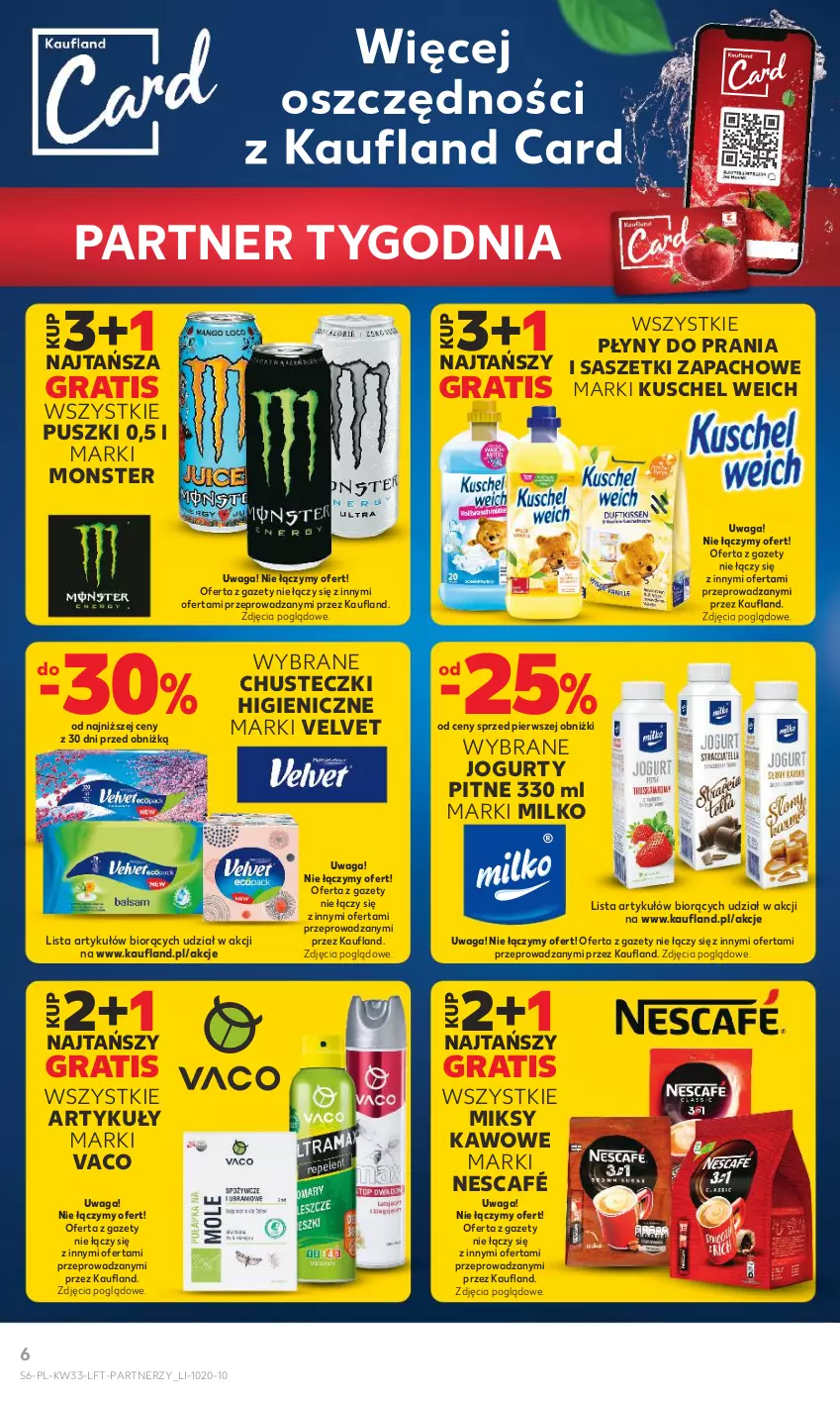 Gazetka promocyjna Kaufland - Gazetka tygodnia - ważna 17.08 do 23.08.2023 - strona 6 - produkty: Chusteczki, Gra, Jogurt, Nescafé, Velvet, Waga