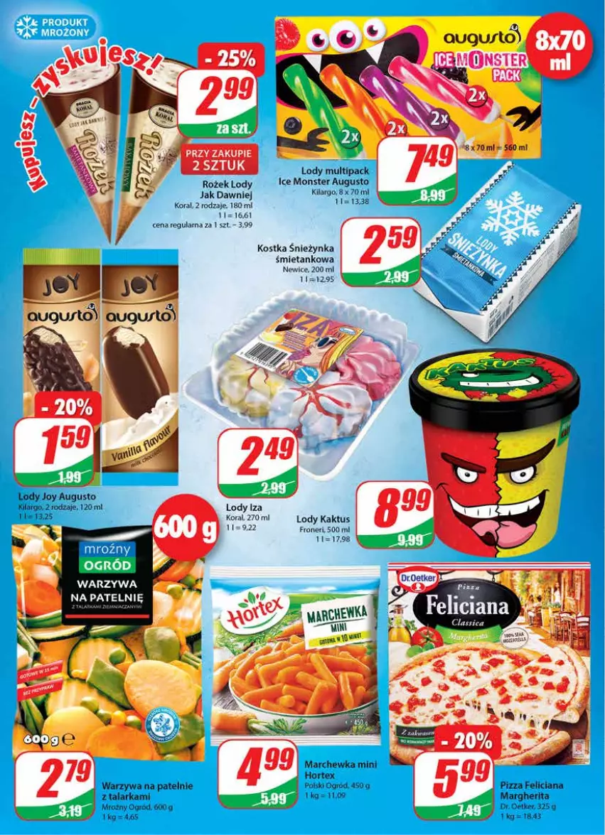 Gazetka promocyjna Dino - Gazetka - ważna 09.06 do 15.06.2021 - strona 8 - produkty: Dr. Oetker, Feliciana, Hortex, Ice Monster, Kaktus, Lody, Marchewka, Ogród, Pizza, Warzywa, Warzywa na patelnie