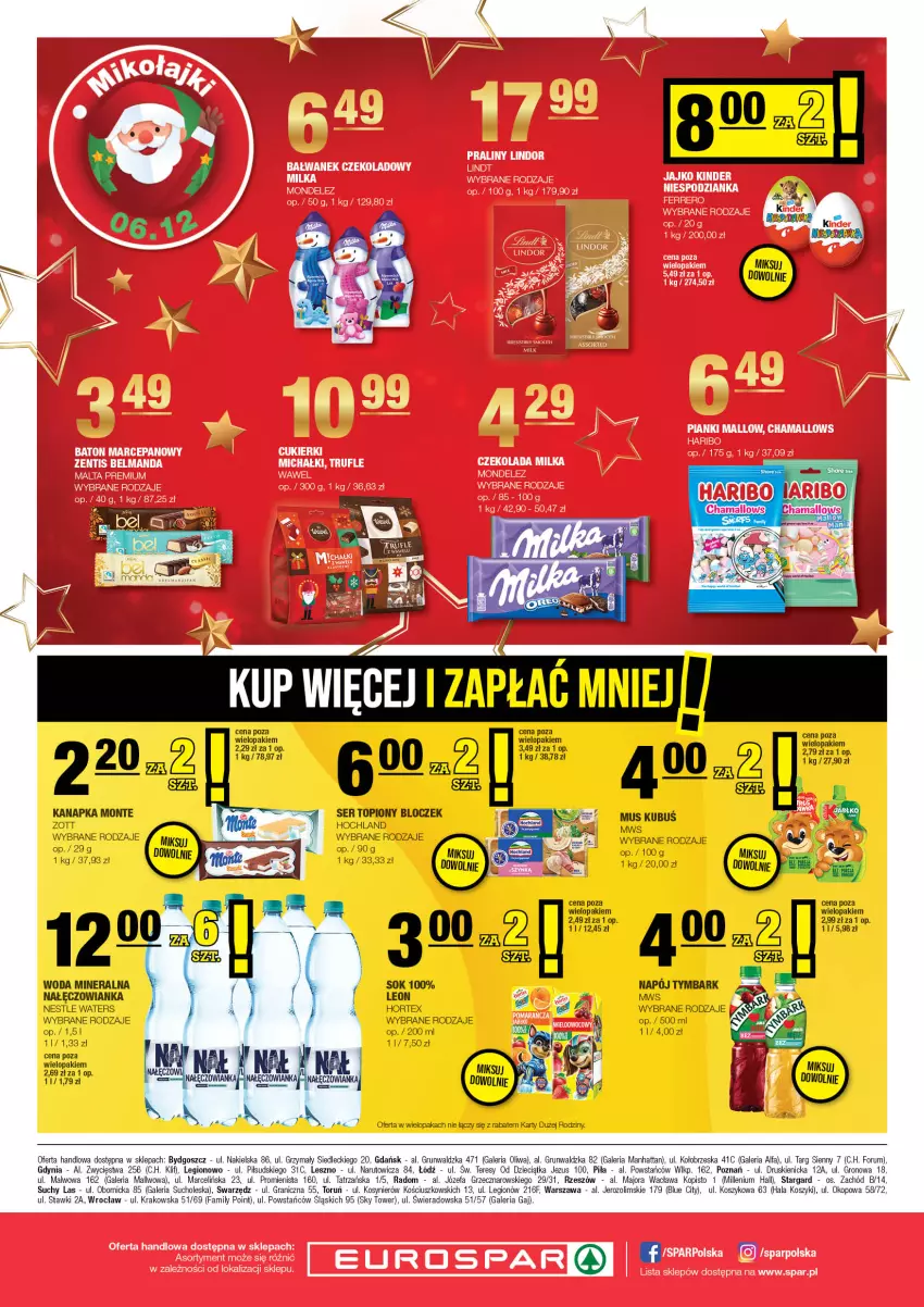 Gazetka promocyjna Spar - EuroSpar - ważna 01.12 do 11.12.2024 - strona 8 - produkty: Dzieci, Fa, Gra, Hortex, Kosz, Kubuś, Leon, Monte, Mus, Nałęczowianka, Napój, Rum, Sok, Tymbark, Woda, Woda mineralna