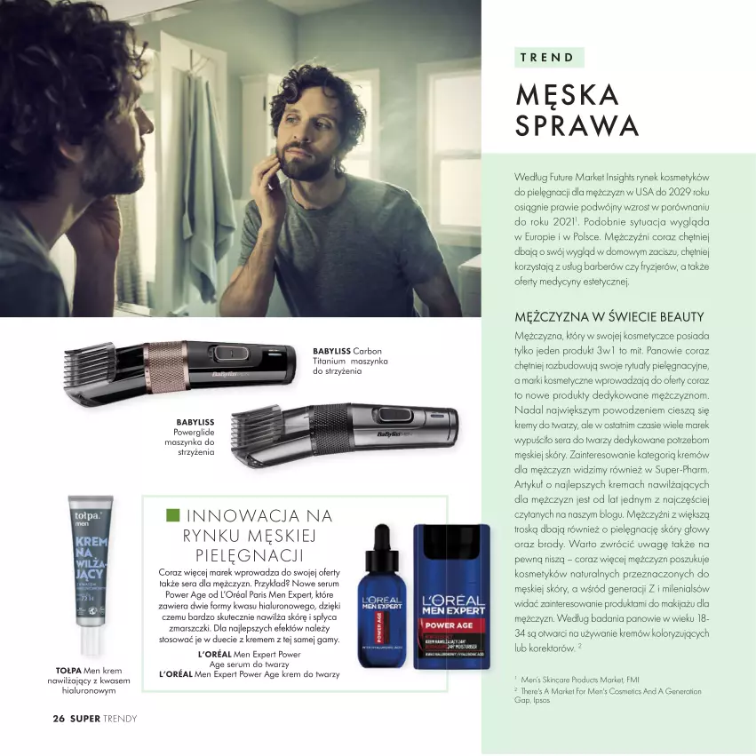 Gazetka promocyjna Super Pharm - Gazetka - ważna 20.03 do 31.08.2023 - strona 26 - produkty: Babyliss, Krem do twarzy, Krem nawilżający, Makijaż, Mars, Maszynka, Por, Rum, Ser, Serum, Serum do twarzy, Sos, Szynka, Tołpa