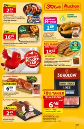 Gazetka promocyjna Auchan - Gazetka 30 Lat Hipermarket Auchan - Gazetka - ważna od 08.07 do 08.07.2026 - strona 15 - produkty: Kurczak, Sok, BIC, Salami, Sokołów, Szynka, Morliny, Boczek, Frankfurterki, Lasagne, Kiełbasa, Kiełbasa śląska