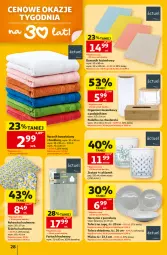Gazetka promocyjna Auchan - Gazetka 30 Lat Hipermarket Auchan - Gazetka - ważna od 08.07 do 08.07.2026 - strona 28 - produkty: Ser, Por, Dywanik łazienkowy, Dywanik, Talerz obiadowy, Organizer, Rękawica kuchenna, Talerz, Talerz deserowy, Fartuch kuchenny, Ręcznik, Chusteczki, Pudełko, Deser, Miska, Dywan, Fa