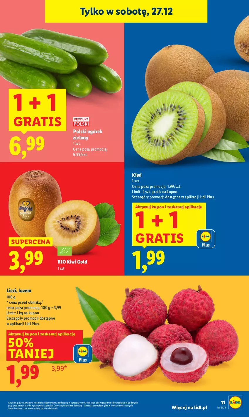 Gazetka promocyjna Lidl - GAZETKA - ważna 27.12 do 27.12.2025 - strona 11 - produkty: Gra, Kiwi, Liczi, Ogórek