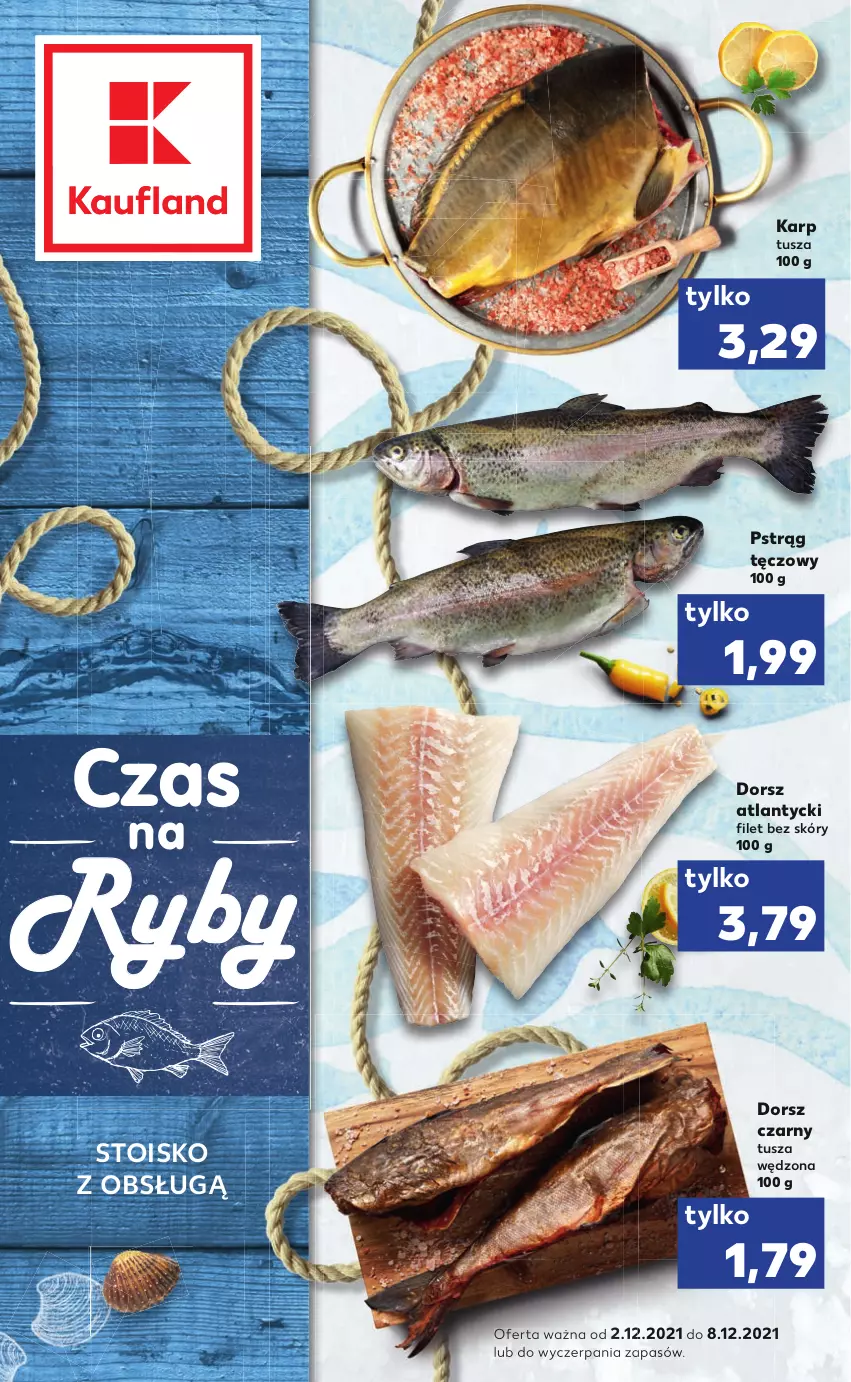 Gazetka promocyjna Kaufland - RYBY - ważna 02.12 do 08.12.2021 - strona 1 - produkty: Dorsz, Karp, Pstrąg, Pstrąg tęczowy, Tusz